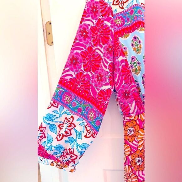 ZARA SATIN PATCHWORK PRINT DRESS - Picture 8 of 11